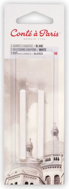 CRAYON SKETCH 2 PACK WHITE HB CARDED